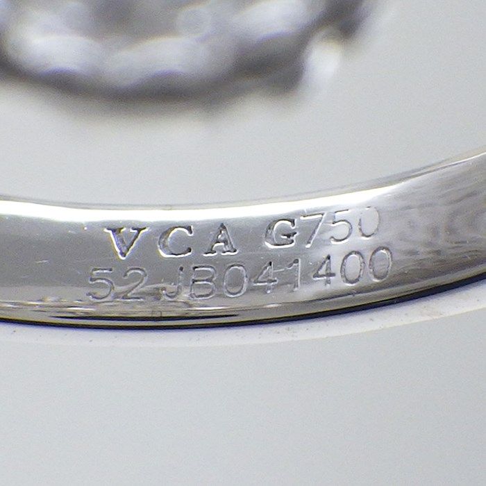 Van Cleef & Arpels Vintage Alhambra Diamond Ring in 18K White Gold