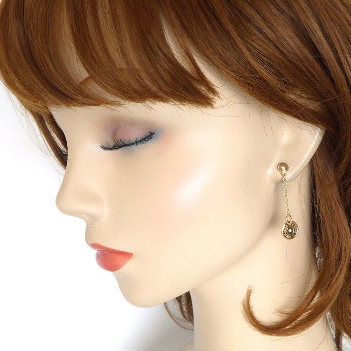 HERMES Gambard Swing Drop Earrings in K18 Pink Gold with Diamonds