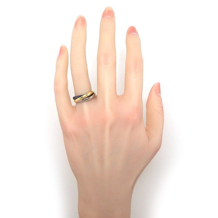 Cartier Trinity Ring in Black Ceramic & K18 Gold - Size 13