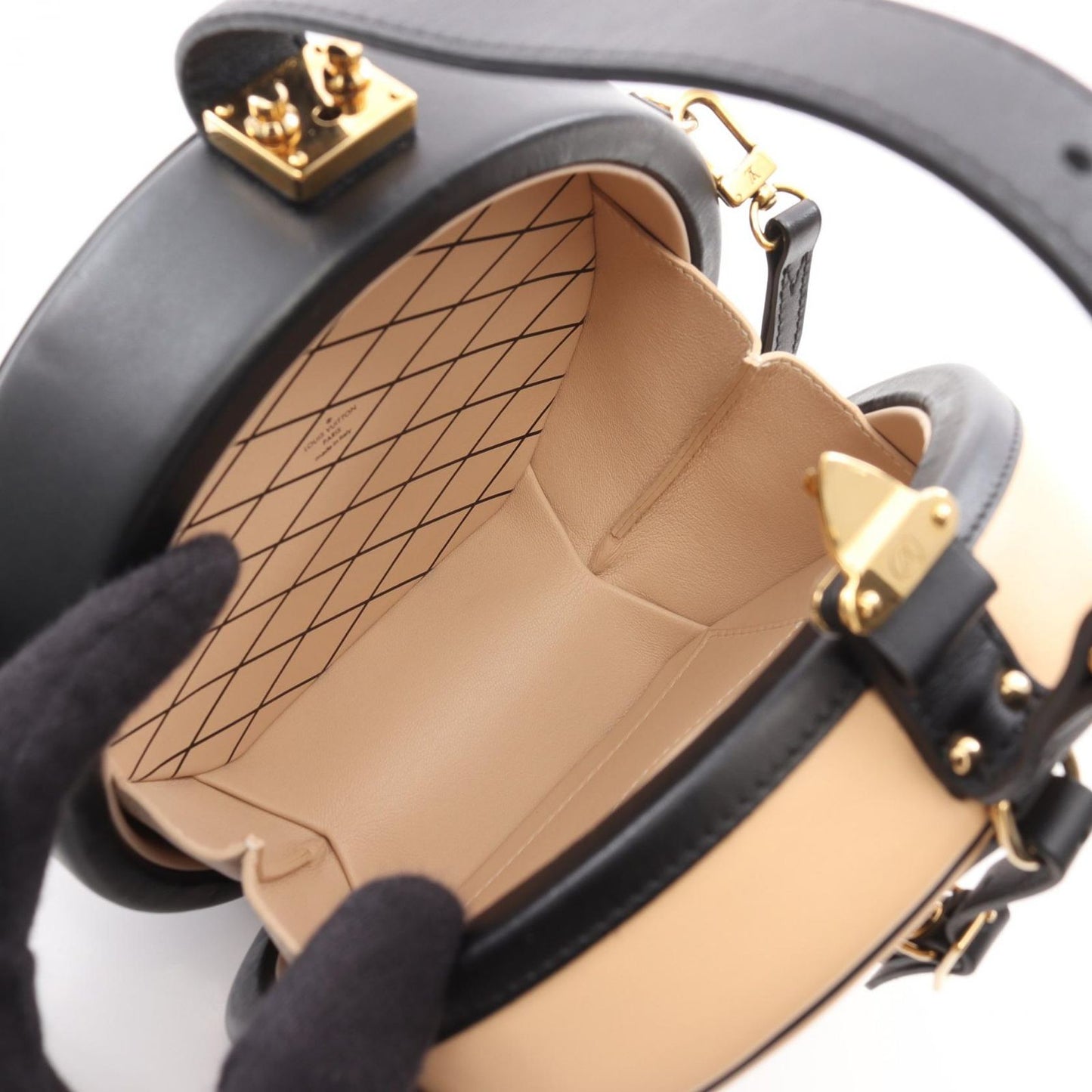 Louis Vuitton Petite Boite Chapeau Handbag - Black/Beige Leather