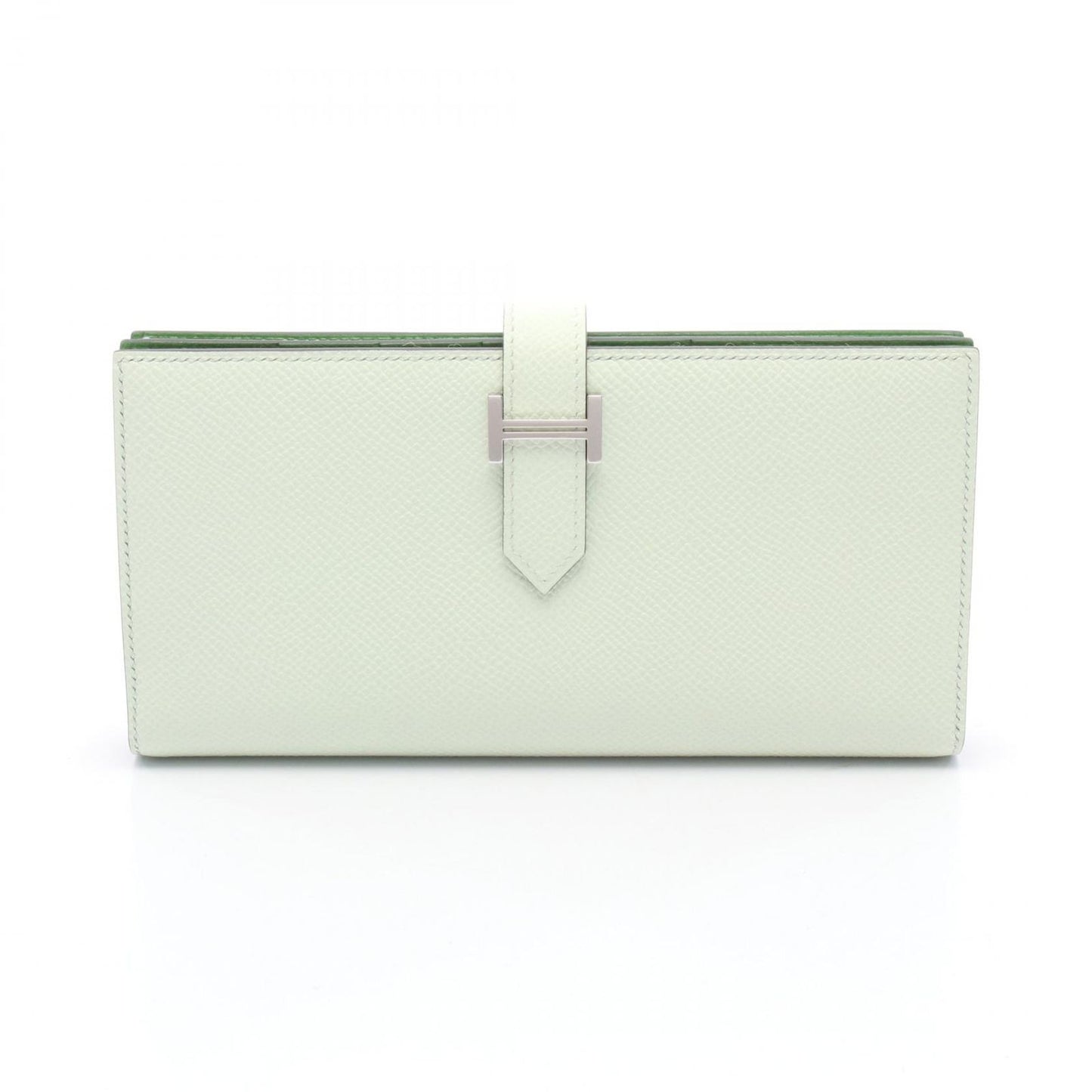 HERMES Green Veil Swift Leather Bearn Wallet - Timeless Elegance