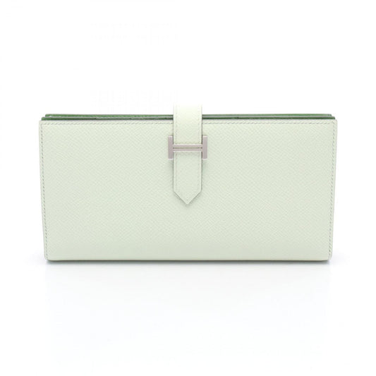 HERMES Green Veil Swift Leather Bearn Wallet - Timeless Elegance