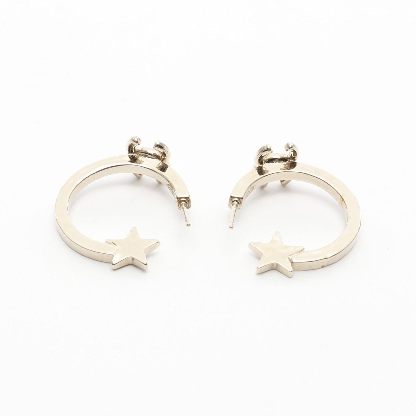 CHANEL Coco Mark Star Hoop Earrings in Gold Plated Luxury