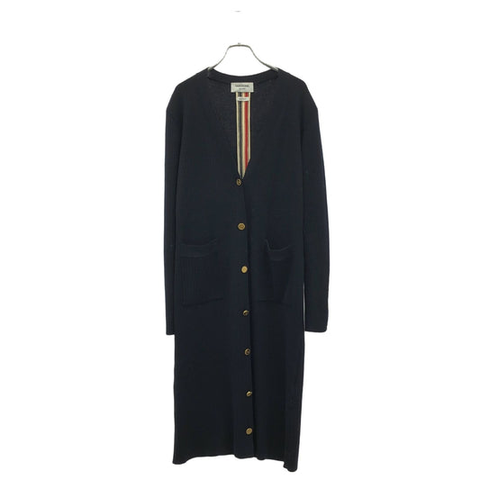 THOM BROWNE Dark Navy Multi-Color Long Cardigan - Size 40