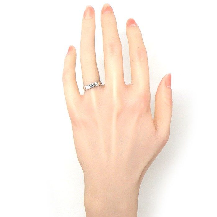 Cartier Love Ring SM with Diamond - K18 White Gold, Size 9