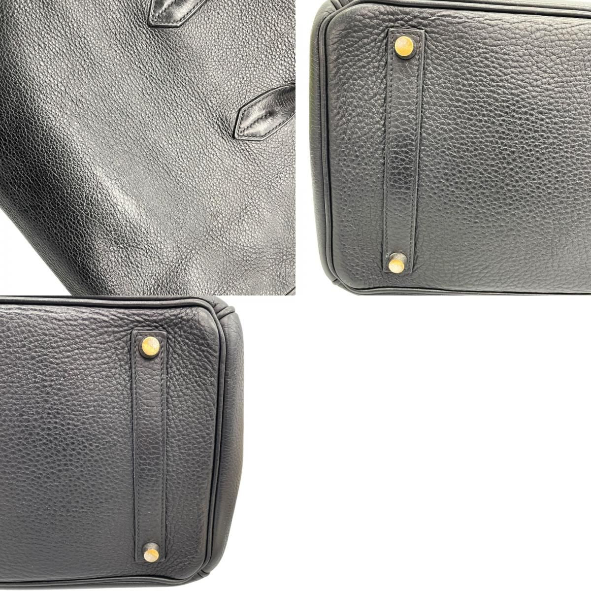 HERMES Birkin 35 Black Togo Leather Handbag with Silver Hardware