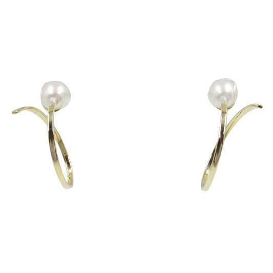 TASAKI Affine Balance Pearl Earrings in 18K Yellow Gold