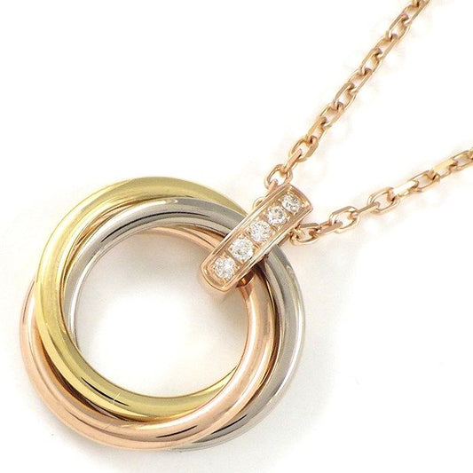 Cartier Trinity Circle Necklace with Diamonds in Three Colors