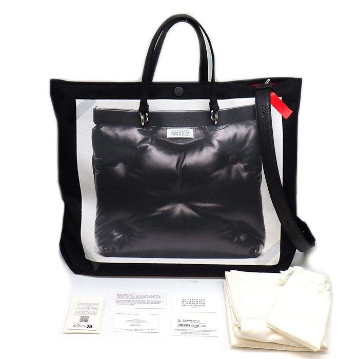 Maison Margiela Glam Slam Trompe-l'Oeil Tote Bag - Black & Silver