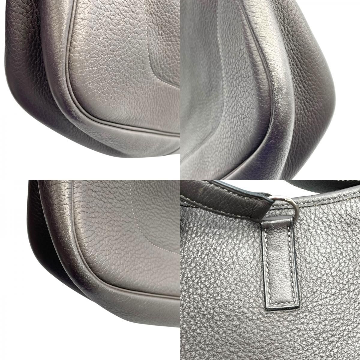 HERMES Trim 35 Handbag in Graphite with Silver Hardware