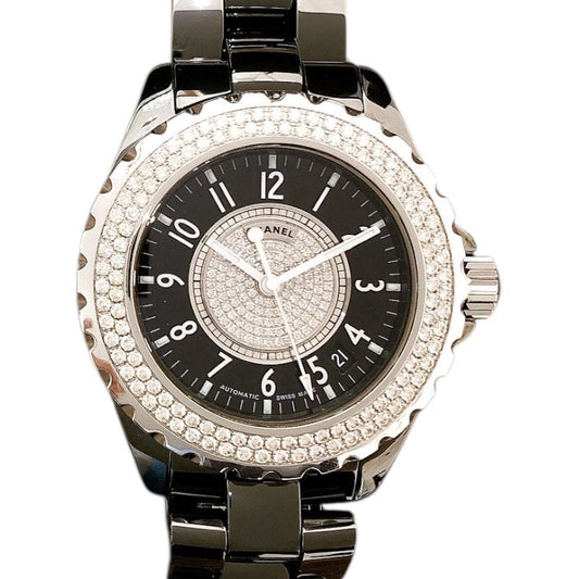 CHANEL J12 38mm Black Ceramic Diamond Men's Watch H1709