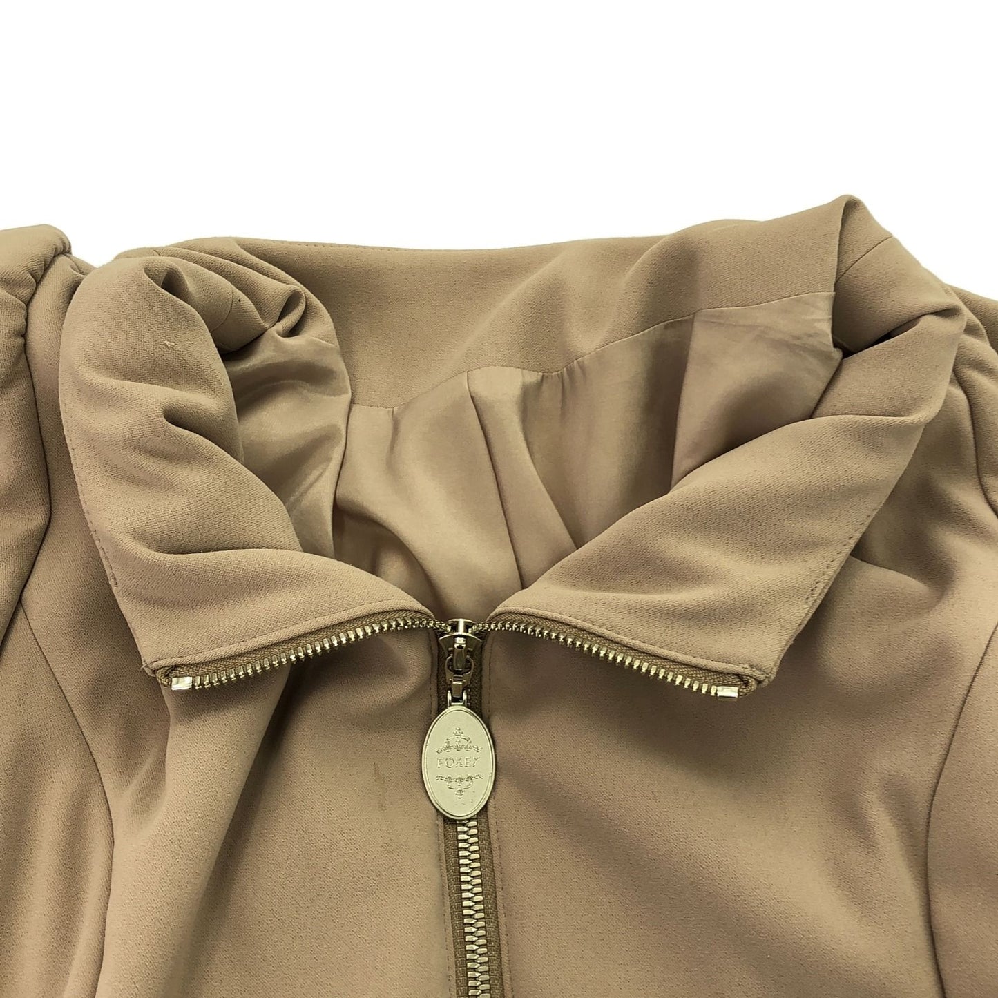 FOXEY NEW YORK Beige Quilted Coat - Timeless Elegance