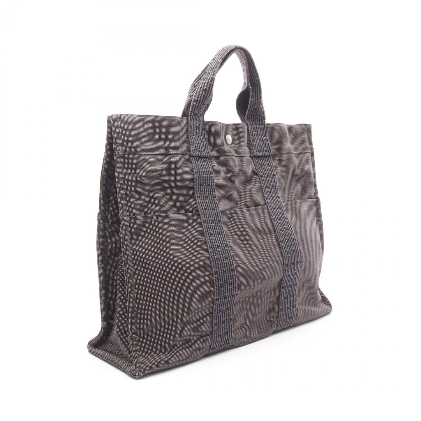 HERMES Émile MM Tote Bag in Gray Nylon Canvas - Timeless Elegance