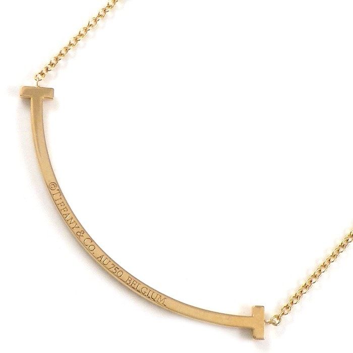 Tiffany & Co. T Smile Small Necklace in K18 Pink Gold with Diamonds
