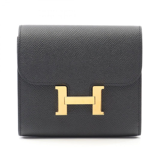 HERMES Constance Compact Wallet in Black - Timeless Elegance