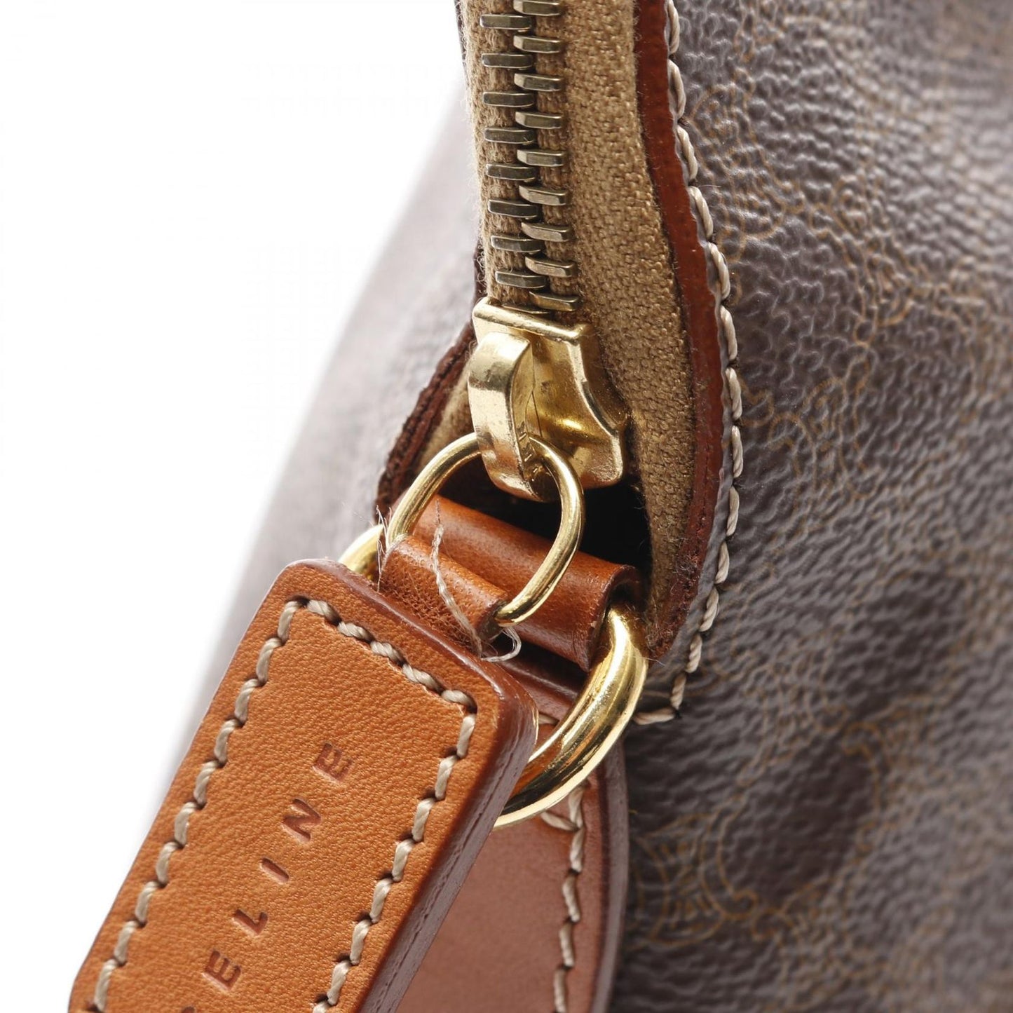 CELINE Macadam Handbag in Dark Brown PVC Coated Canvas