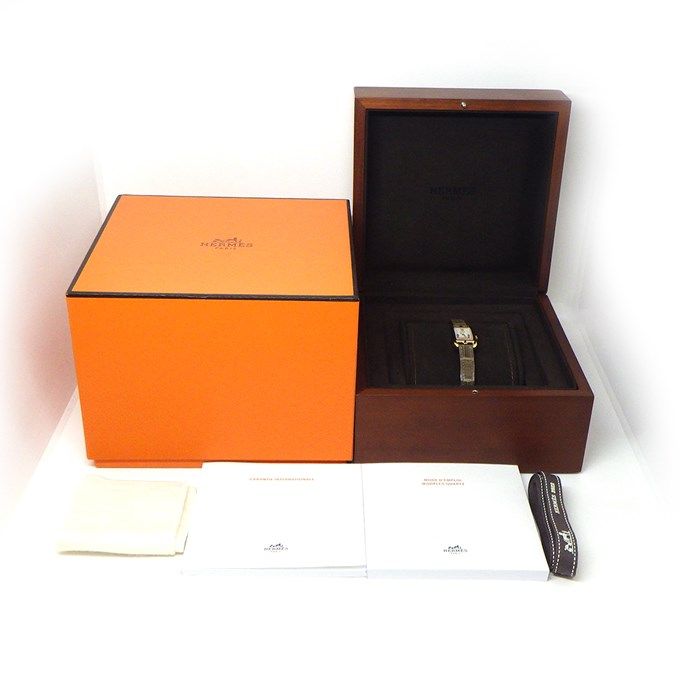 HERMES Nantucket NA2.170/W049575WW00 Rectangular Watch - White Shell Dial