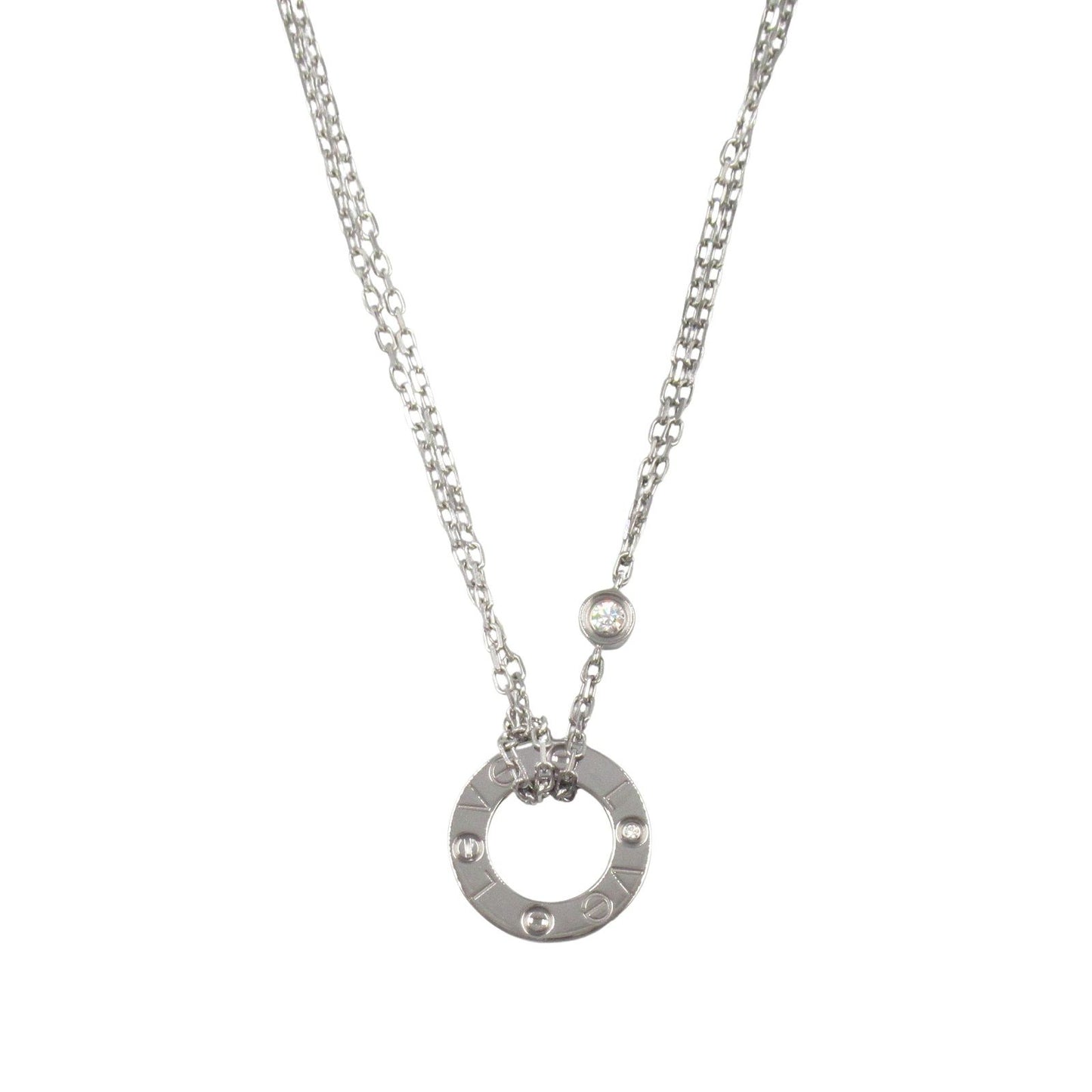 CARTIER Love Circle Diamond Necklace in 18K White Gold