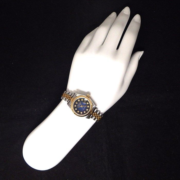 Rolex Datejust 69173G - Blue Gradient Dial with Diamond Indices