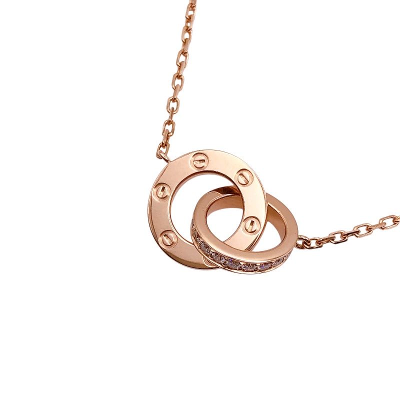 Cartier Love Necklace K18PG with Diamonds - Exquisite Luxury