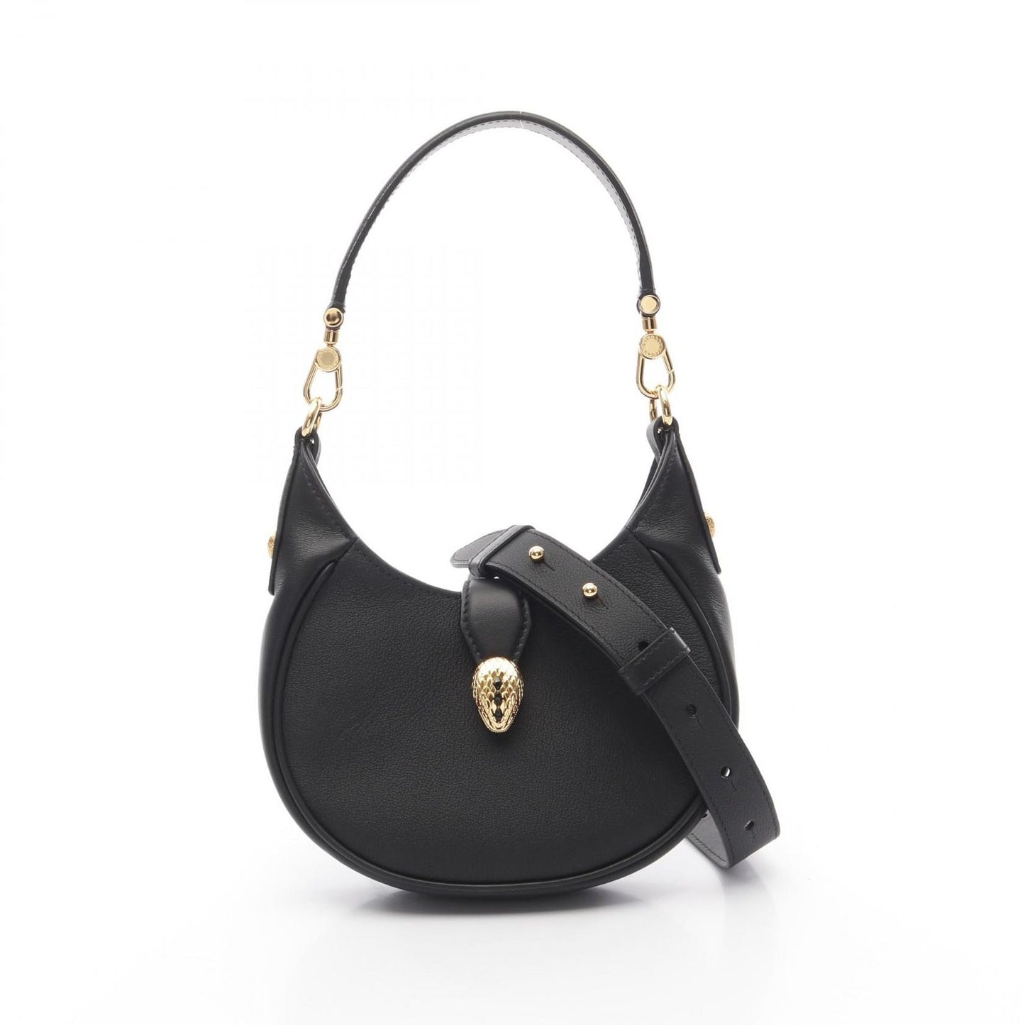 BVLGARI Serpenti Ellipse Black Leather Handbag - Exquisite Craftsmanship