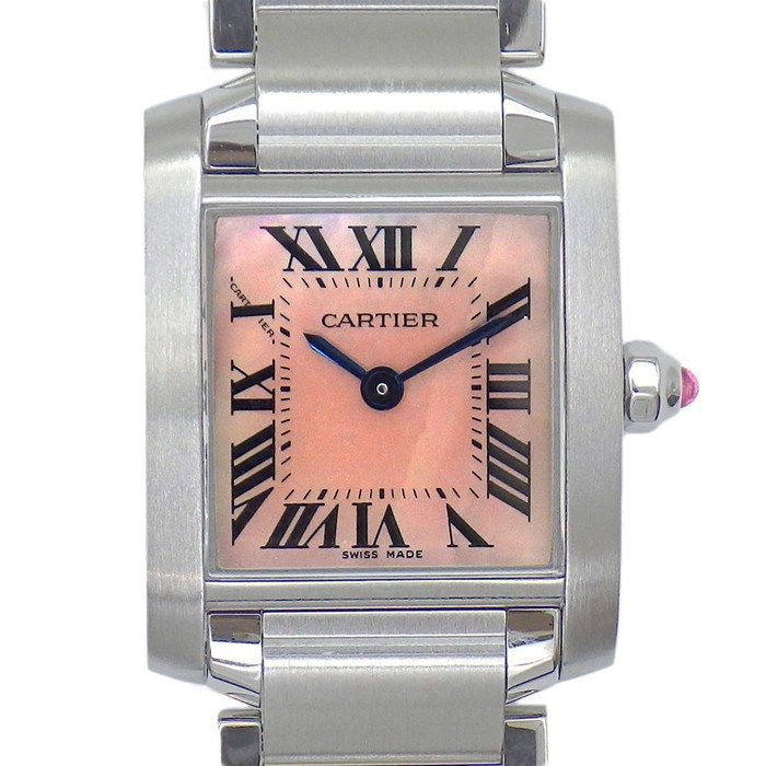 Cartier Tank Française SM W51028Q3 - Pink Dial, Shell, Stainless Steel