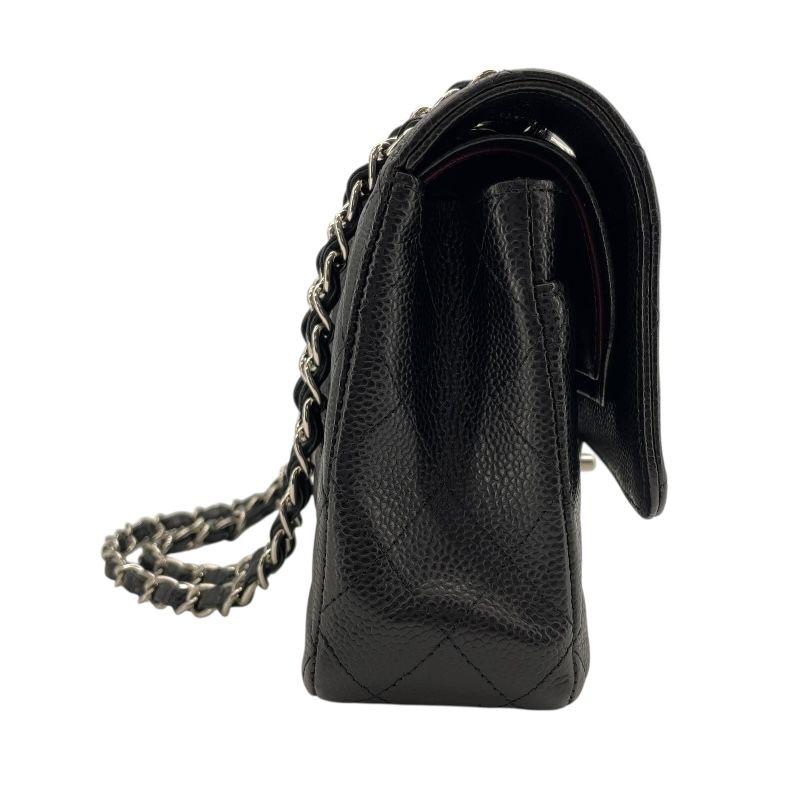 CHANEL Matelassé 25 A01112 Black Caviar Leather Shoulder Bag