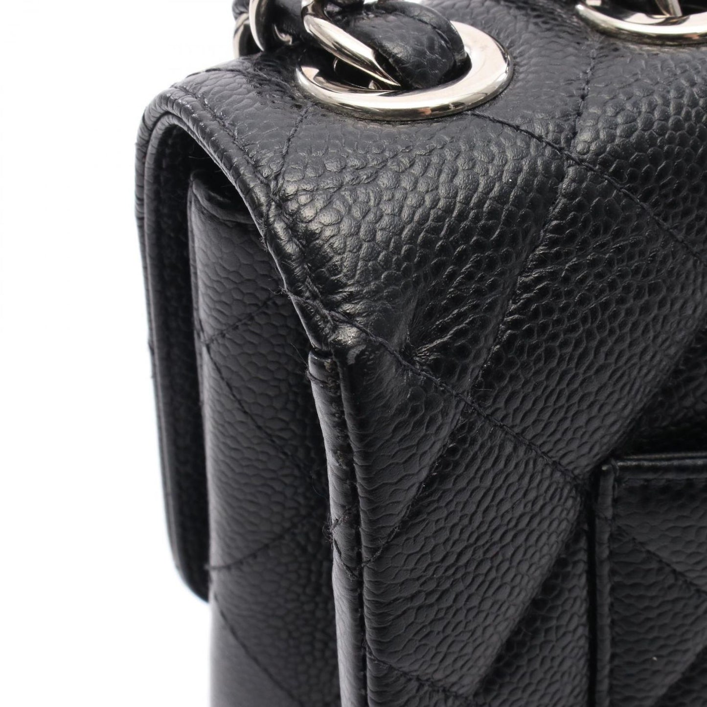 CHANEL Matelassé 30 Single Flap Shoulder Bag in Black Caviar