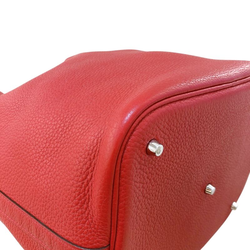 HERMES Picotin Lock GM in Rouge Kazak with Silver Hardware