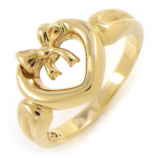 Tiffany & Co. Heart with Bow Ring in 18K Yellow Gold - Size 11.5