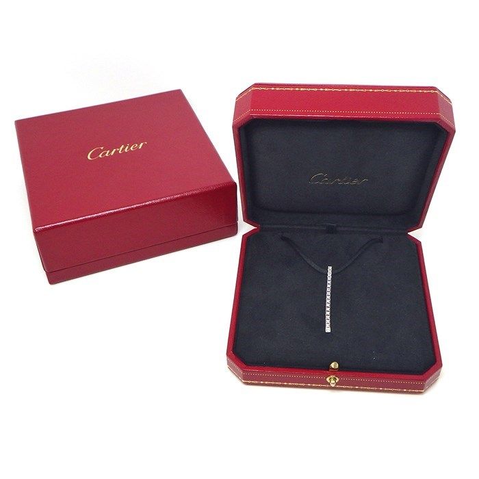 Cartier Diamond Necklace with Black Cord in 18K White Gold