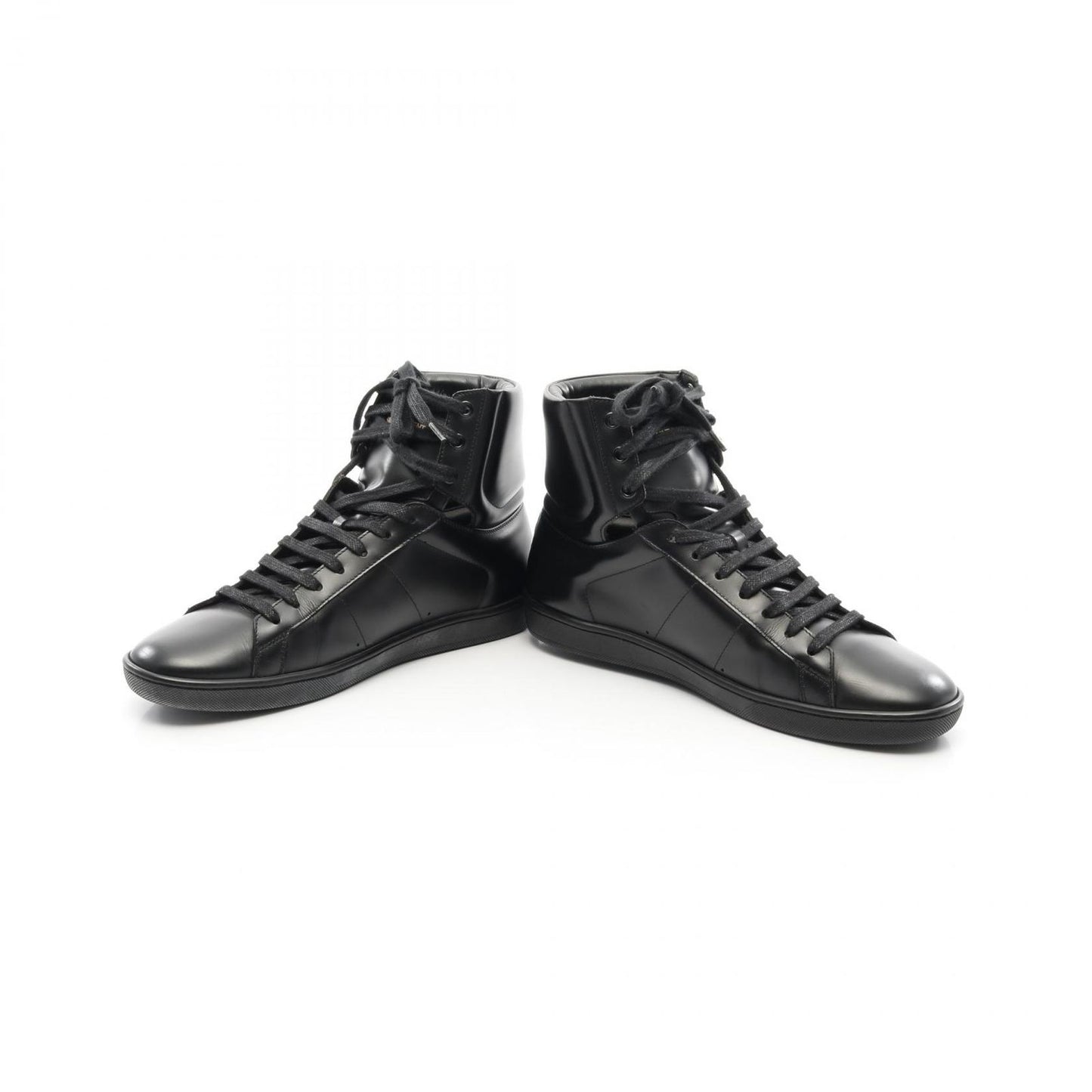 SAINT LAURENT PARIS Black Leather Sneakers - Timeless Elegance