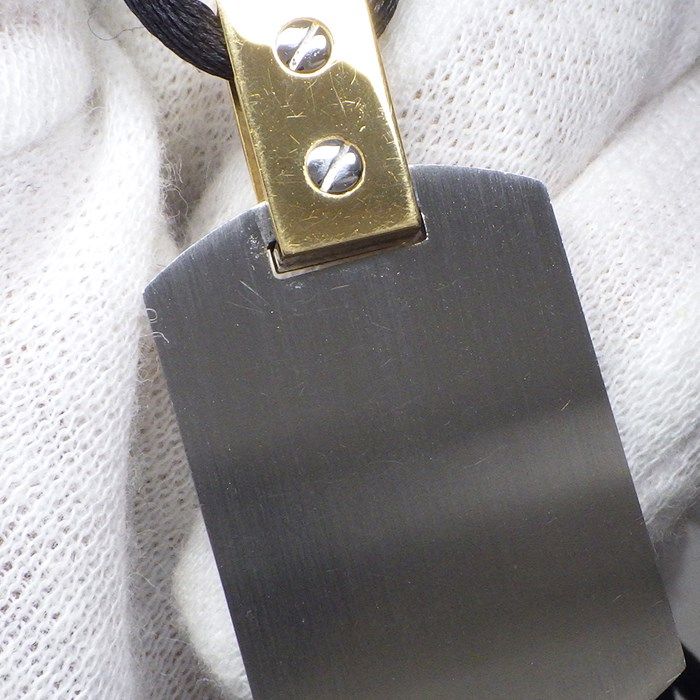 Cartier Santos 100 Pendant Necklace in K18 Yellow Gold & Stainless Steel