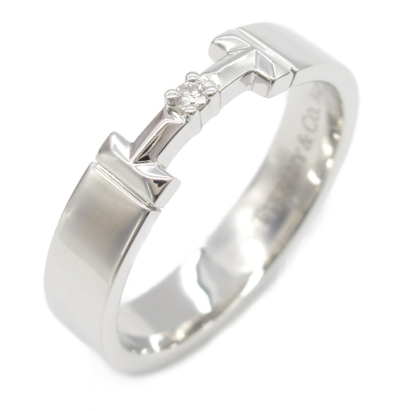 TIFFANY & CO T True Ring with Diamond in 18K White Gold