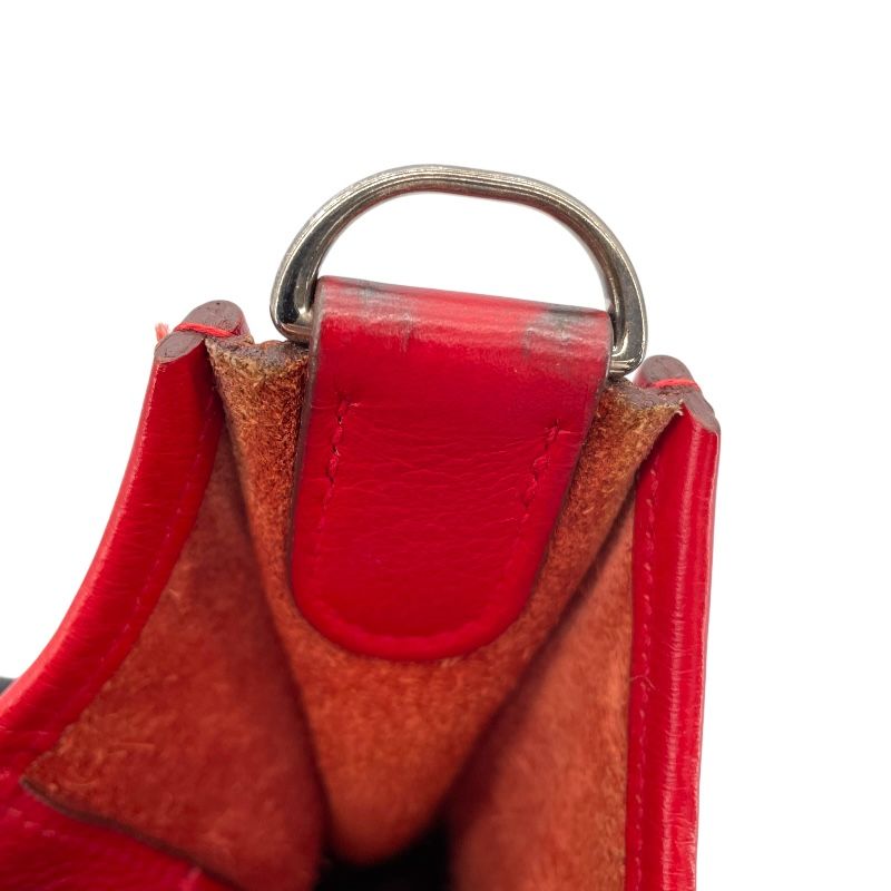 HERMES Evelyne 1 PM in Rouge Kazak with Silver Hardware