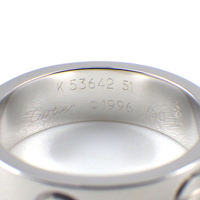 Cartier Love Ring Classic Model MM in K18 White Gold - Size 10.5