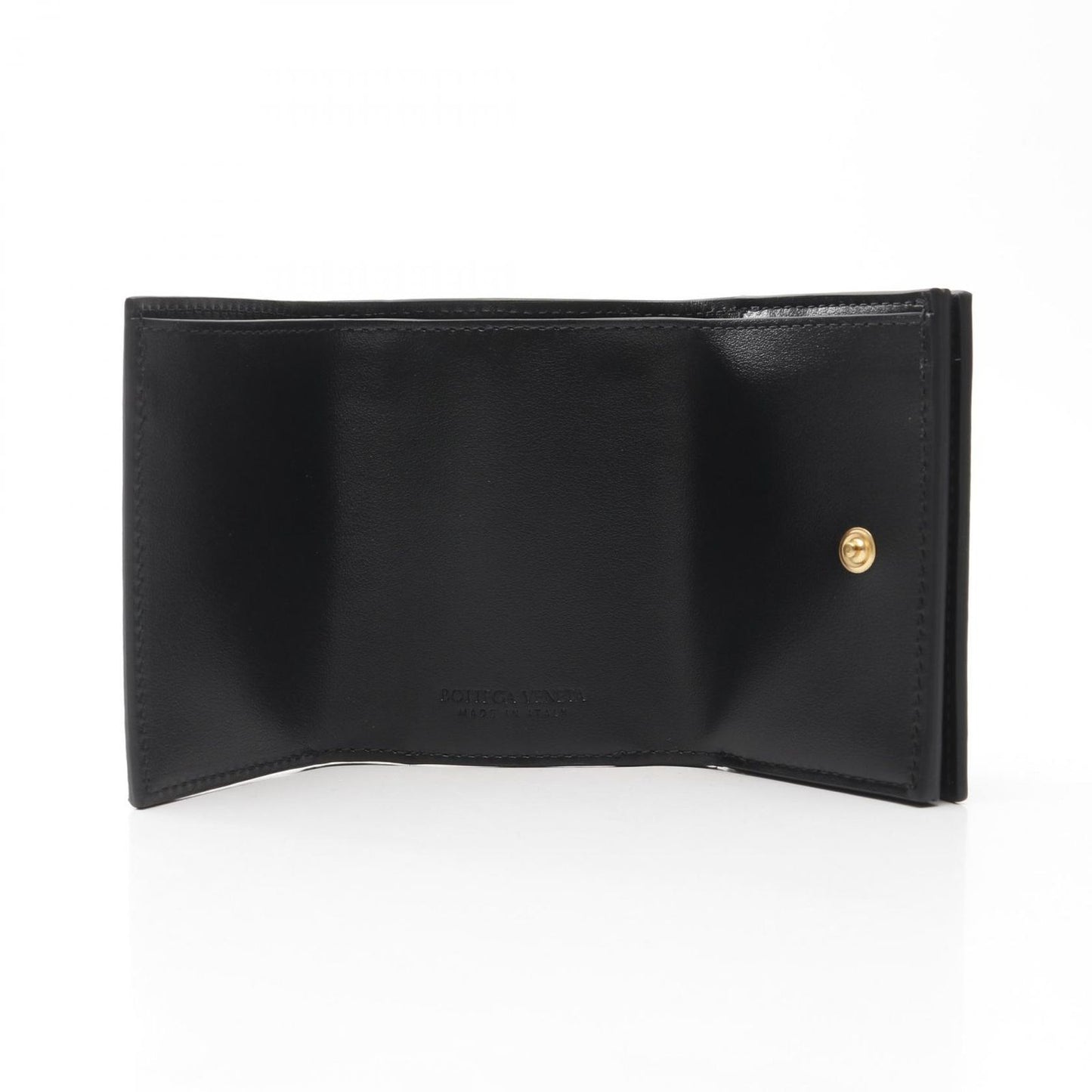 BOTTEGA VENETA Intrecciato Tiny Wallet in Black Leather - New