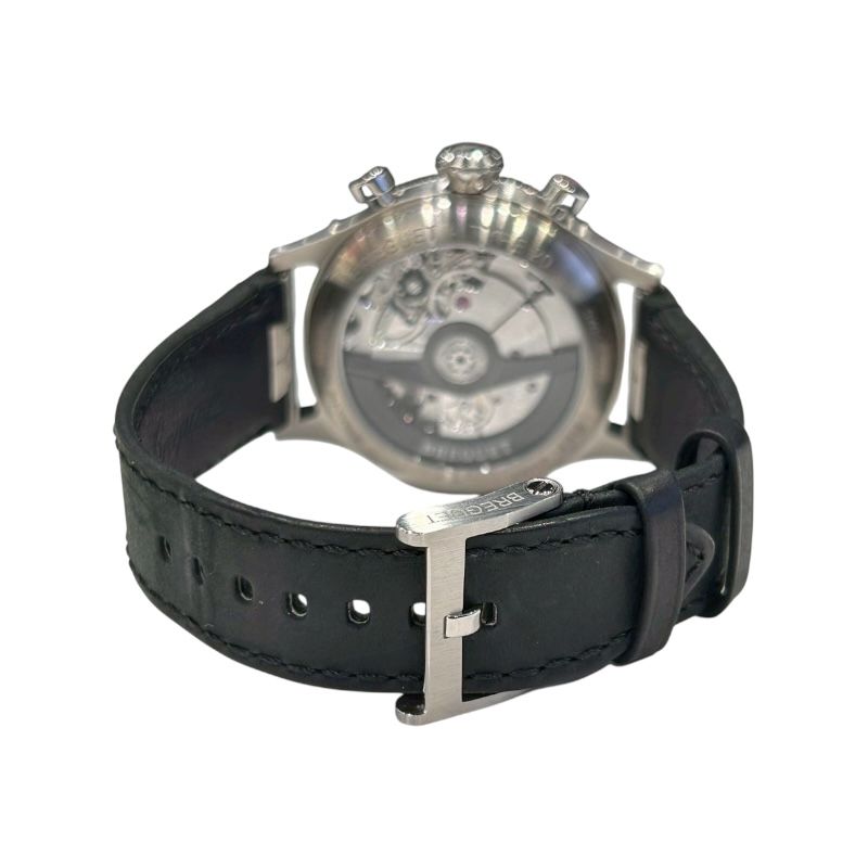 Breguet Type 20 Chronograph 2057ST/92/3WU - Black Dial, Leather Strap