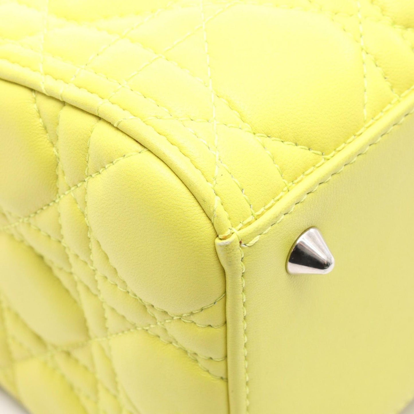 Dior Lady Dior Neon Yellow Leather Handbag - Timeless Elegance