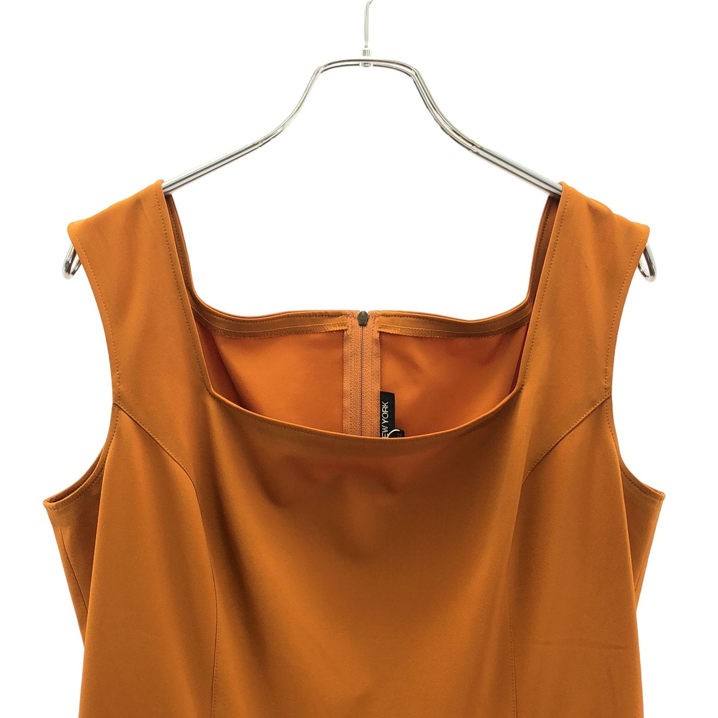 FOXEY NEW YORK Elegant Orange Sleeveless Dress - Size 42