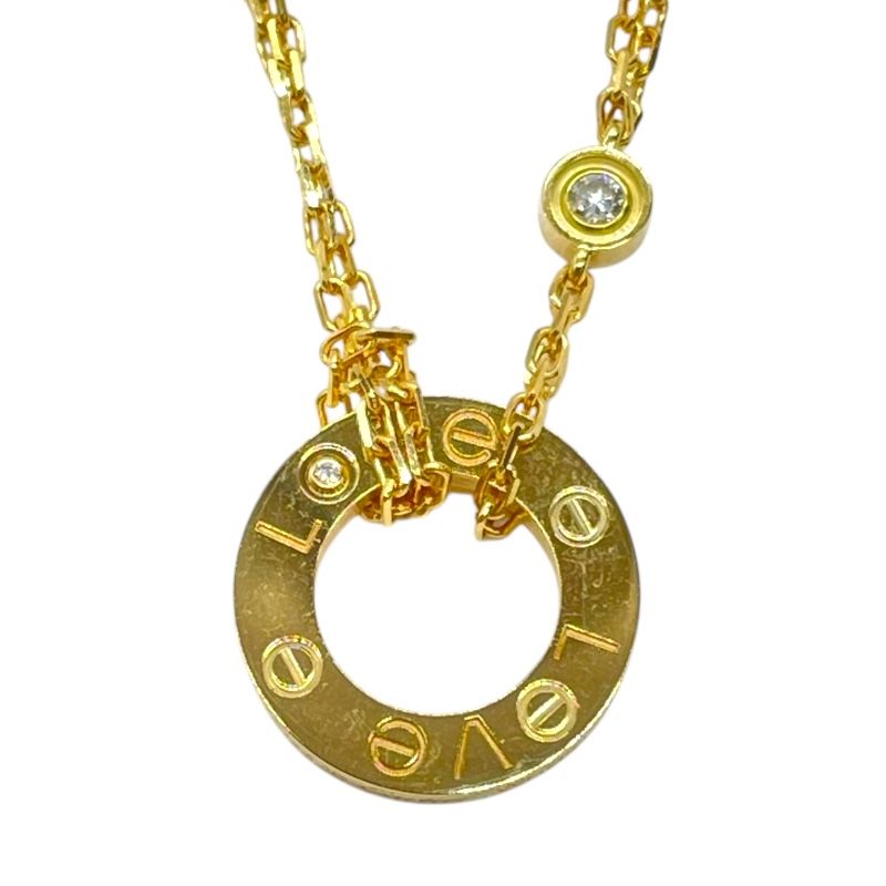 Cartier Love Circle Necklace with Diamonds in 750YG Gold
