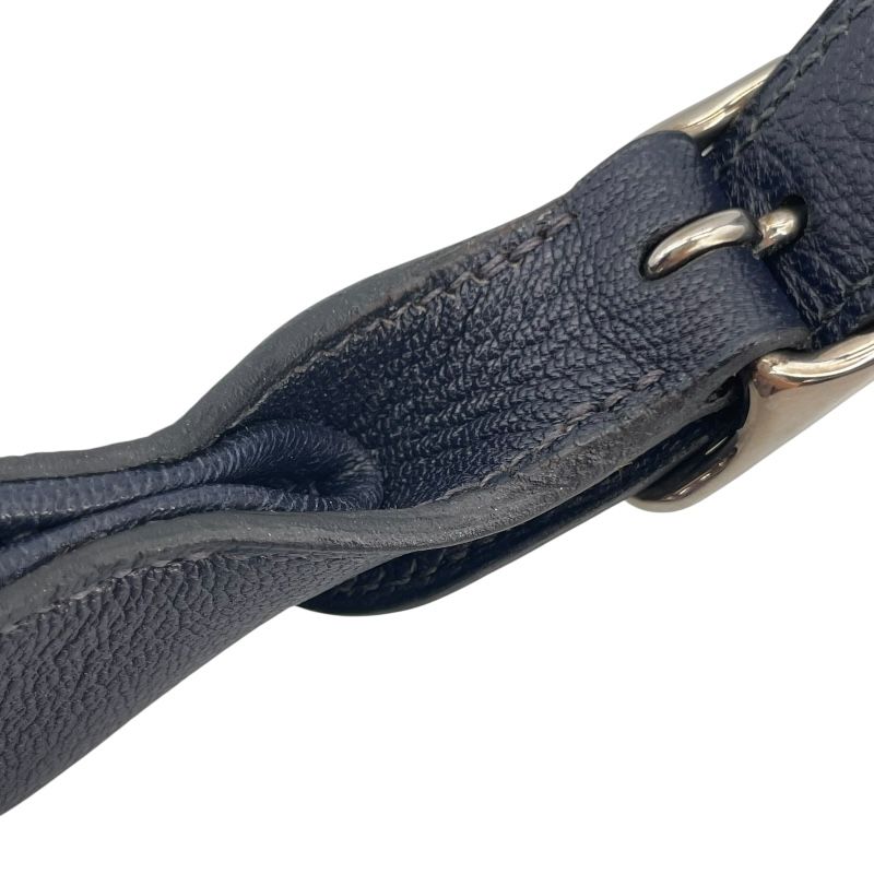 HERMES Trim 31 Indigo Blue Chevre Leather Shoulder Bag