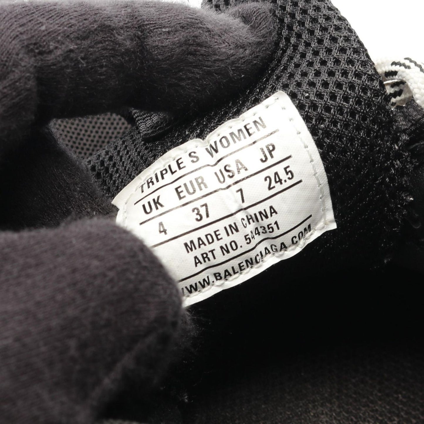 BALENCIAGA Triple S CLEAR SOLE Sneakers - Black Leather, Size 37