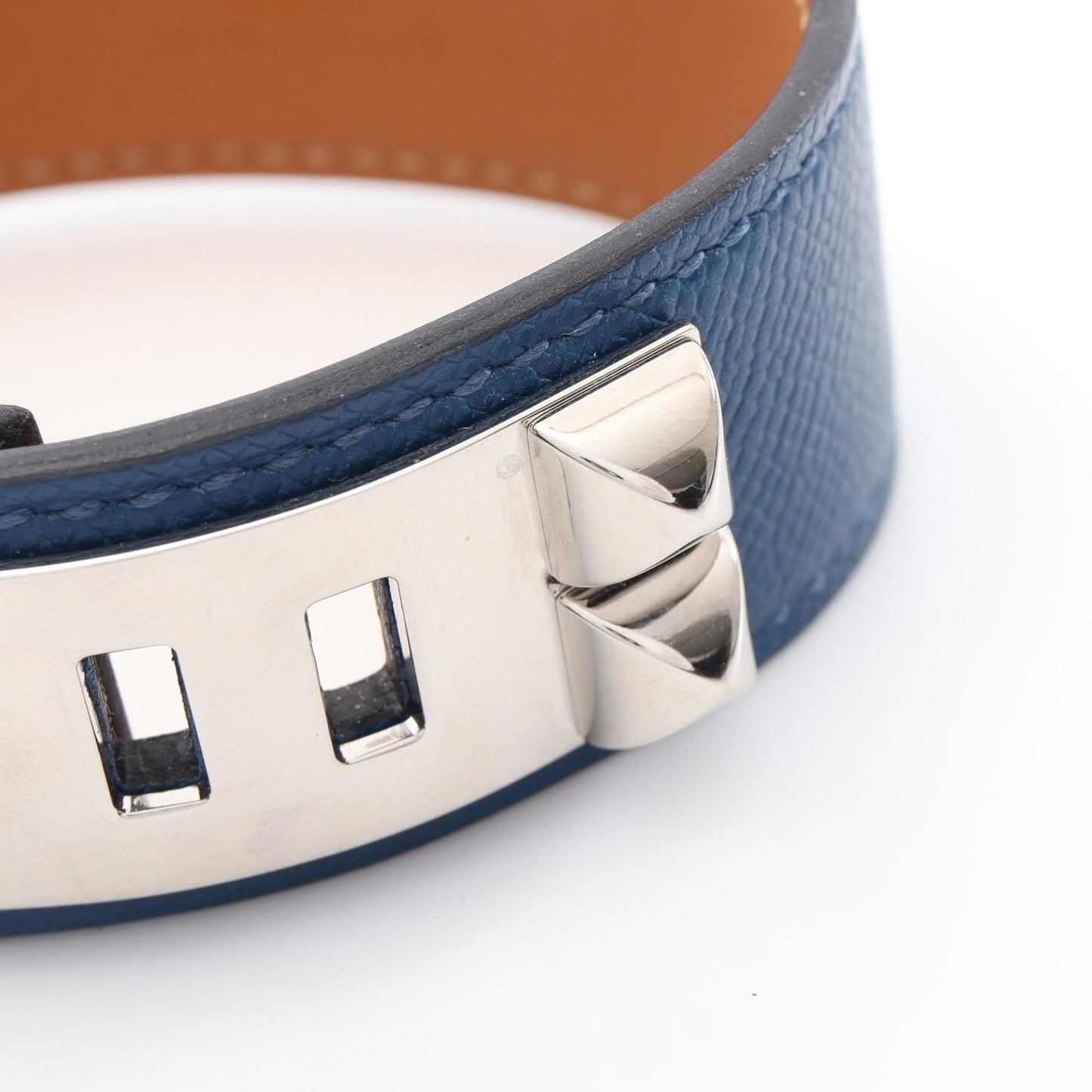 HERMES Collier de Chien Bracelet in Stainless Steel & Leather