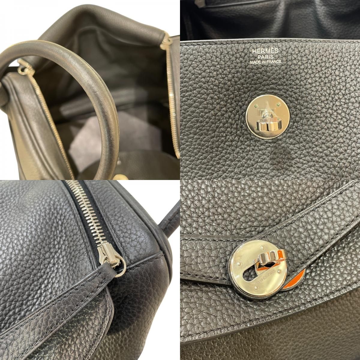 HERMES Lindy 34 Black Togo Leather Shoulder Bag - Unisex