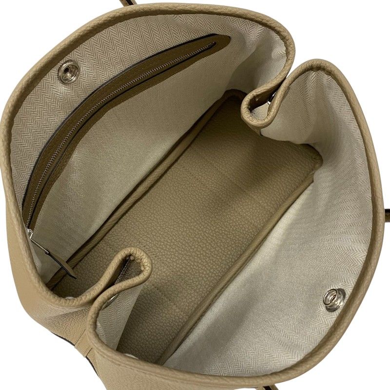 HERMES Garden Party TPM Beige Marfa Tote with Silver Hardware