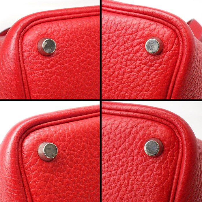 HERMES Picotin PM Handbag in Red Togo Leather - 2005 Edition
