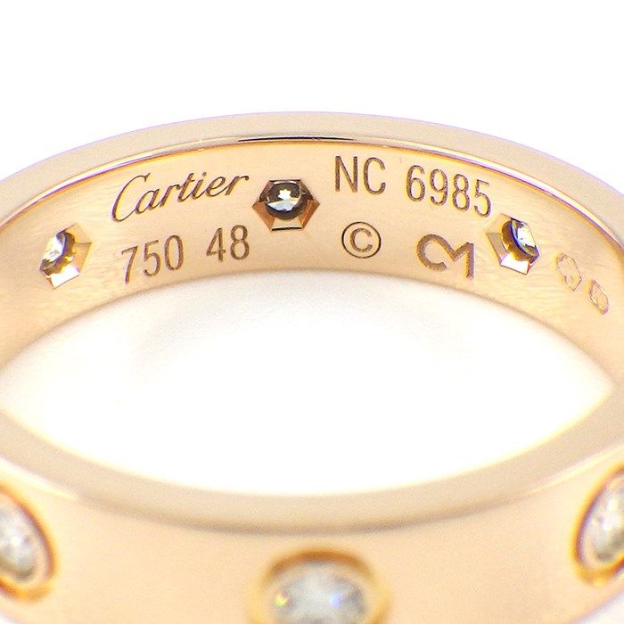 Cartier Love Ring SM with Diamonds in K18 Pink Gold - Size 8