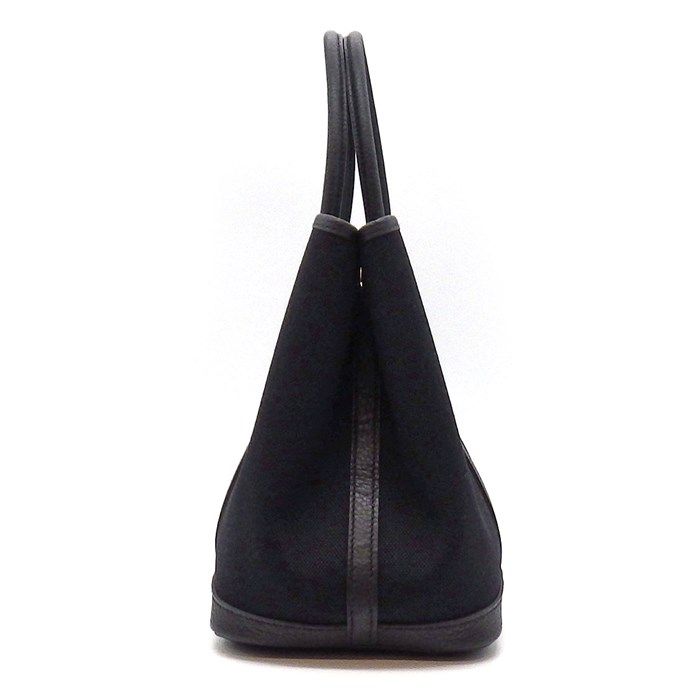 HERMES Garden Party TPM Handbag - Black Military Canvas, 2022