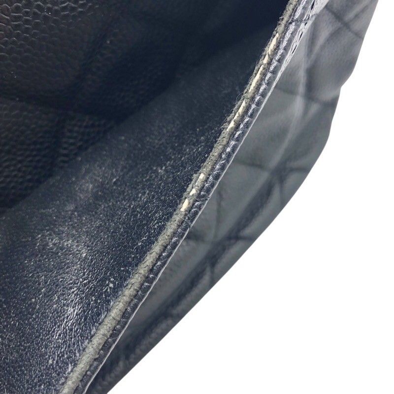 CHANEL Coco Mark Semi Shoulder Bag in Black Caviar with Gold Hardware